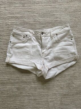 American Eagle Outfitters White Rolled Cuff Denim Shorts